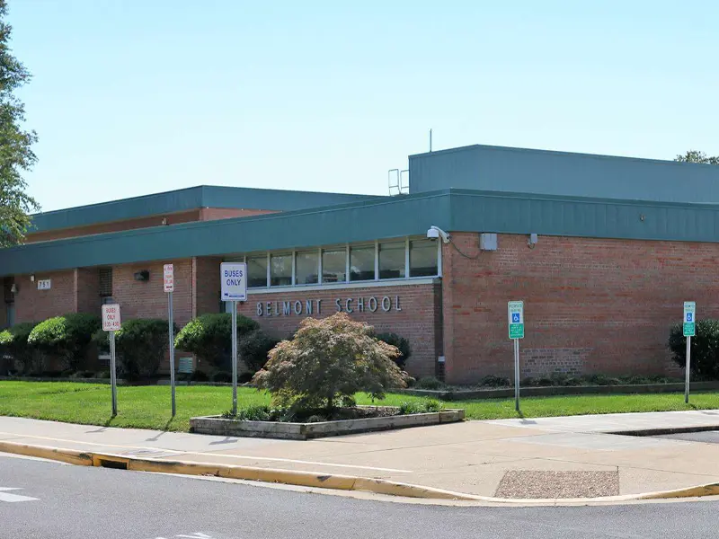 Belmont Elementary School building entrance