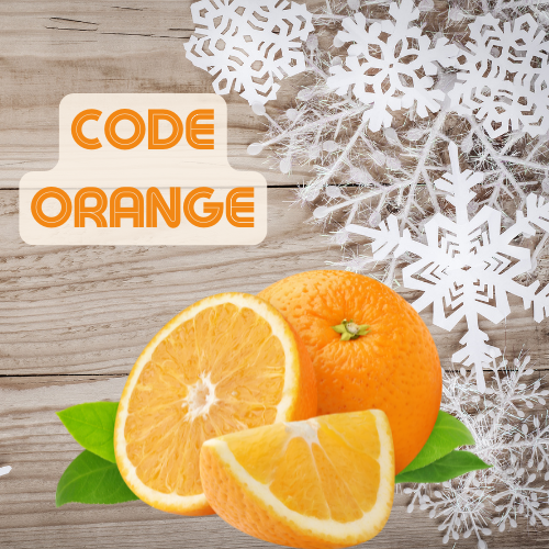 Code Orange - oranges with snowflakes