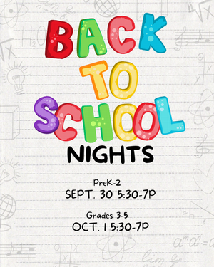 back to school letters with dates, grades, and times