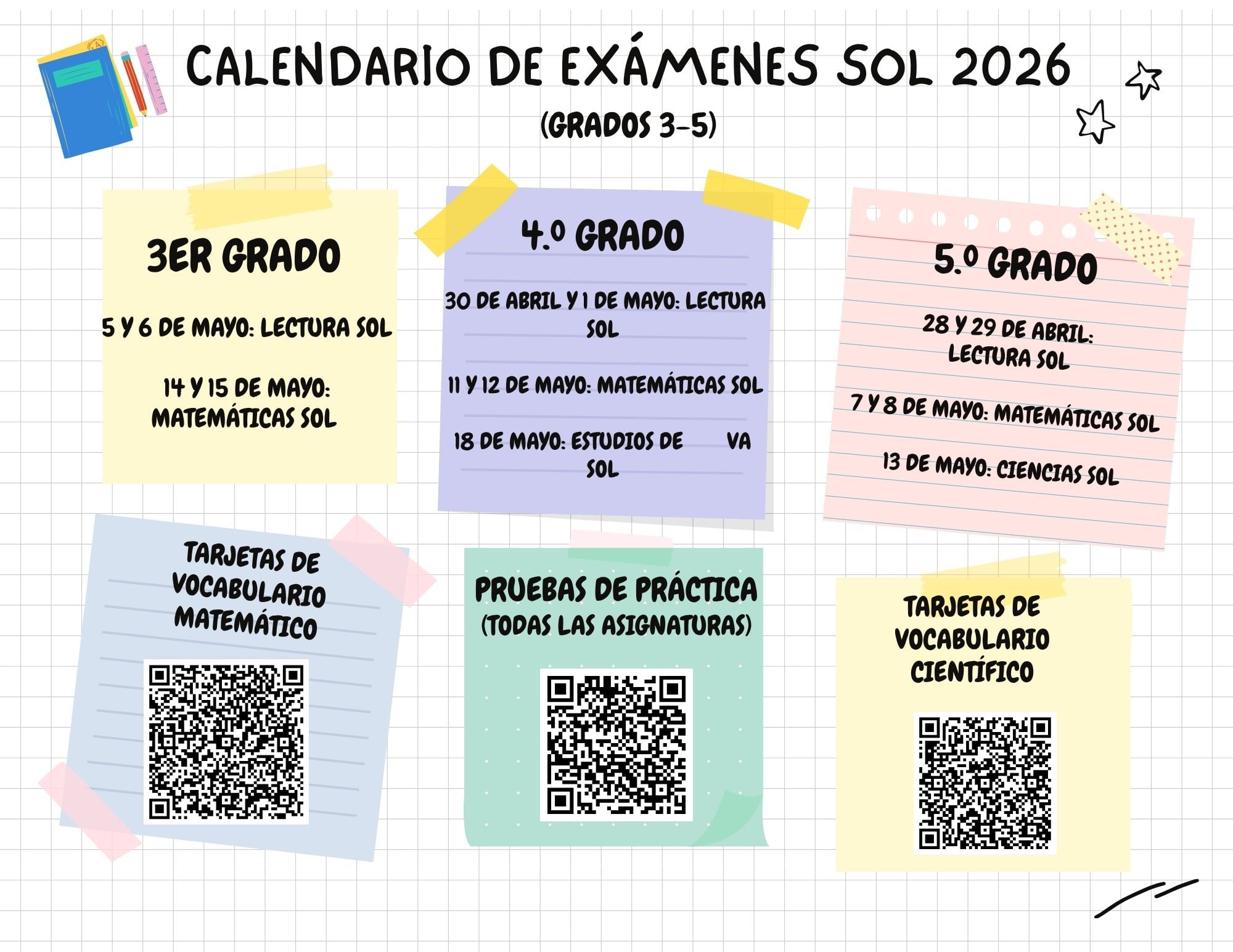 testing dates for 2026 SOL in Spanish